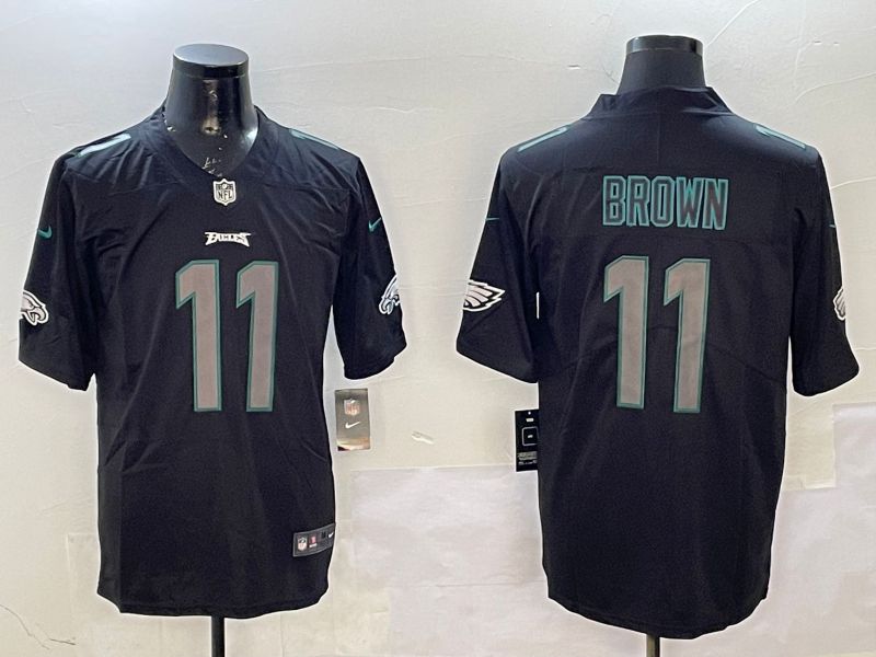Men Philadelphia Eagles #11 Brown 2025 Nike Fashion Impact Black Limited NFL Jersey style 1->philadelphia eagles->NFL Jersey